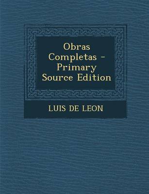 Book cover for Obras Completas - Primary Source Edition