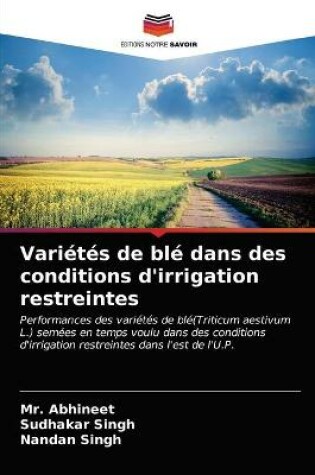 Cover of Variétés de blé dans des conditions d'irrigation restreintes