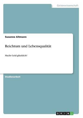 Book cover for Reichtum und Lebensqualitat