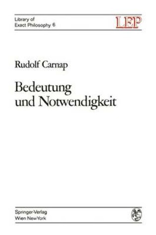 Cover of Bedeutung Und Notwendigkeit