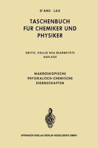 Cover of Makroskopische physikalisch-chemische Eigenschaften