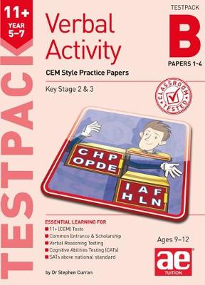 Book cover for 11+ Verbal Activity Year 5-7 Testpack B Papers 1-4