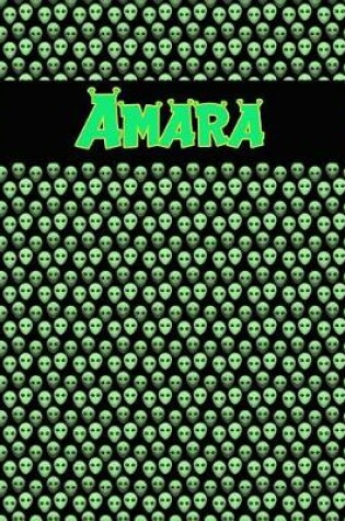 Cover of 120 Page Handwriting Practice Book with Green Alien Cover Amara