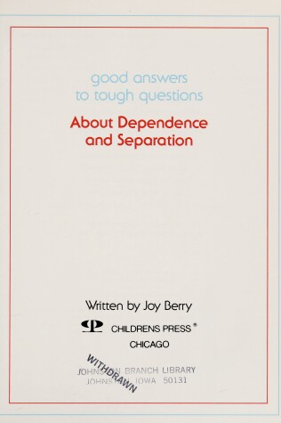 Cover of About Dependence and Separation