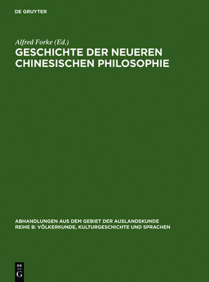 Cover of Geschichte Der Neueren Chinesischen Philosophie