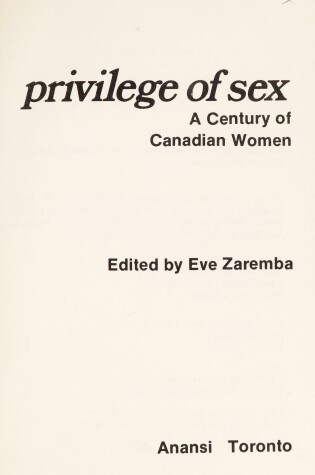 Cover of Privilege of Sex