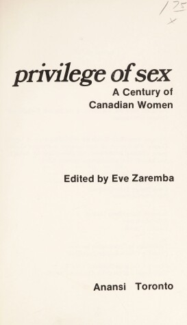 Book cover for Privilege of Sex