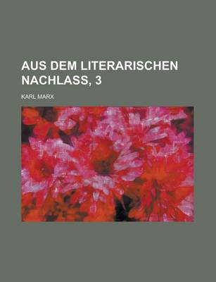 Book cover for Aus Dem Literarischen Nachlass, 3