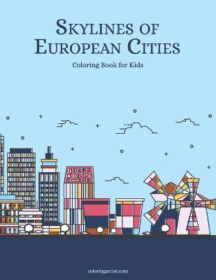 Book cover for Skylines of European Cities Coloring Book for Kids