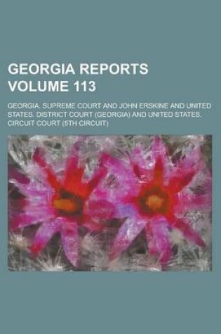 Cover of Georgia Reports Volume 113