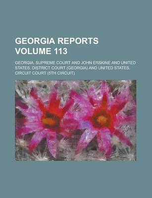 Book cover for Georgia Reports Volume 113