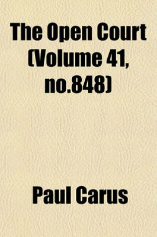 Cover of The Open Court (Volume 41, No.848)