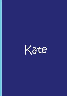 Book cover for Kate - Blue Personalized Journal / Notebook / Blank Lined Pages / Soft Matte