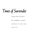 Book cover for Times of Surrender