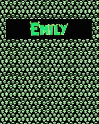 Book cover for 120 Page Handwriting Practice Book with Green Alien Cover Emily