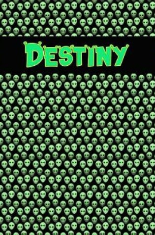 Cover of 120 Page Handwriting Practice Book with Green Alien Cover Destiny