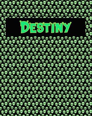 Book cover for 120 Page Handwriting Practice Book with Green Alien Cover Destiny