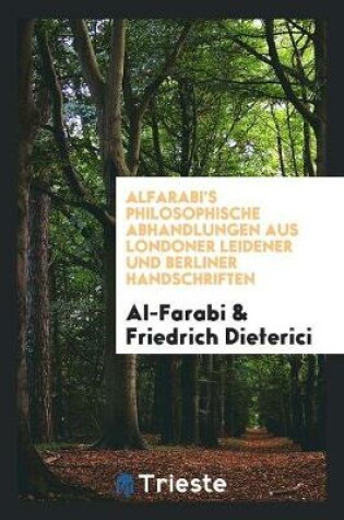 Cover of Philosophische Abhandlungen Aus Londoner Leidener Und Berliner Handschriften;