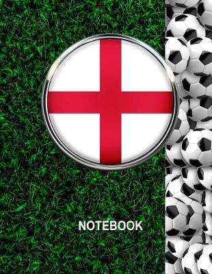 Book cover for Notebook. England Flag And Soccer Balls Cover. For Soccer Fans. Blank Lined Planner Journal Diary.
