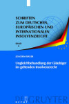 Book cover for Ungleichbehandlung Der Gläubiger Im Geltenden Insolvenzrecht