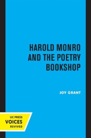 Cover of Harold Monro and the Poetry Bookshop