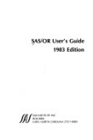 Cover of SAS-Or User's Guide, 1983