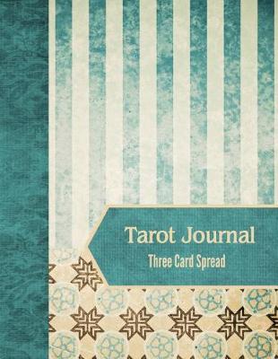Book cover for Tarot Journal Three Card Spread - Sage Stripe