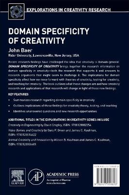 Book cover for Domain Specificity of Creativity