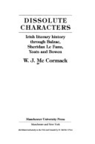 Cover of Dissolute Characters