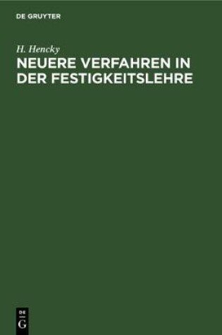 Cover of Neuere Verfahren in Der Festigkeitslehre