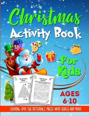 Book cover for Christmas Activity Book For Kids Ages 6-10