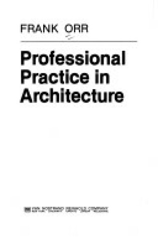 Cover of Professional Practice in Architecture