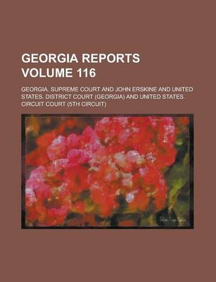 Book cover for Georgia Reports Volume 116