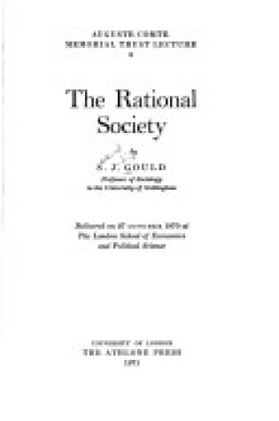 Cover of Rational Society