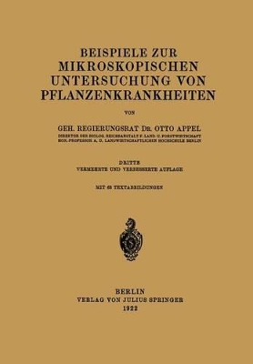 Book cover for Beispiele zur mikroskopischen Untersuchung von Pflanzenkrankheiten