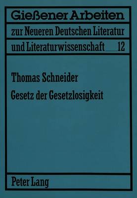 Cover of Gesetz Der Gesetzlosigkeit