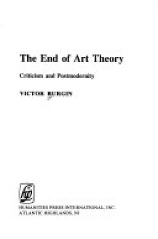 Cover of End of Art Theory