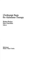 Cover of Cholinergic Basis for Alzheimer Therapy