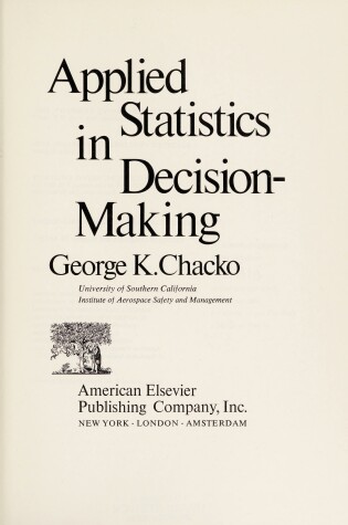 Cover of Applied Statistics in Decision-making