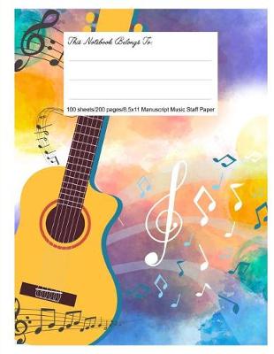 Book cover for Staff Paper Blank Manuscript Musical Notebook, 12 Staves, 8.5.X 11, Cool Notes