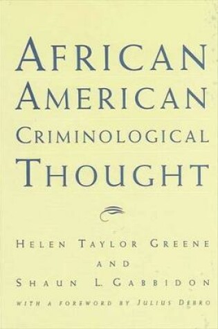 Cover of African American Criminological Thought