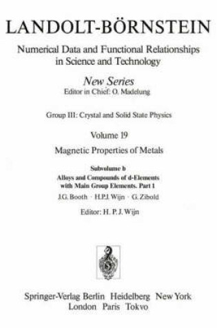 Cover of Alloys and Compounds of d-Elements with Main Group Elements. / Legierungen und Verbindungen von d-Elementen mit Elementen der Hauptgruppen.