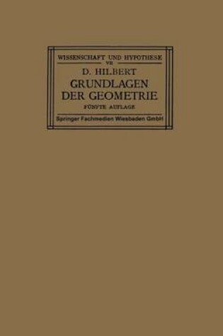 Cover of Grundlagen Der Geometrie