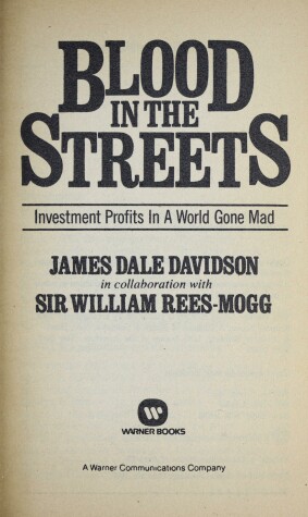 Book cover for Blood in the Streets