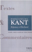 Book cover for Reponse a Eberhard