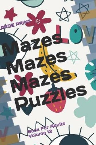 Cover of Mazes Mazes Mazes Puzzles Book For Adults - Volume 12