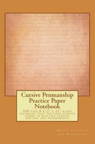 Cover of Cursive Penmanship Practice Paper Notebook