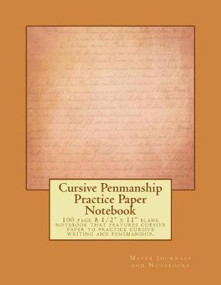 Book cover for Cursive Penmanship Practice Paper Notebook