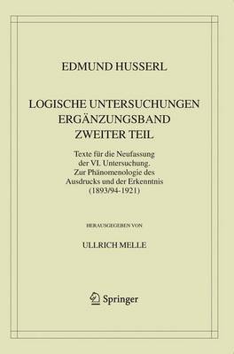 Book cover for Logische Untersuchungen. Erganzungsband. Zweiter Teil.