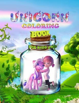 Book cover for unicorn coloring book for kids 4-8